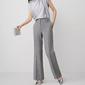Ann Taylor Jayne Wide Leg Houndstooth Trouser